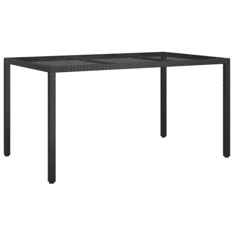 Poly rattan tuintafel met gehard glas voor een stijlvolle buitenruimte - Tuintafels