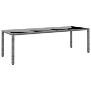 Poly rattan tuintafel met gehard glas voor een stijlvolle buitenruimte - Tuintafels