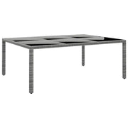 Poly rattan tuintafel met gehard glas voor stijlvolle buitenruimte - Tuintafels