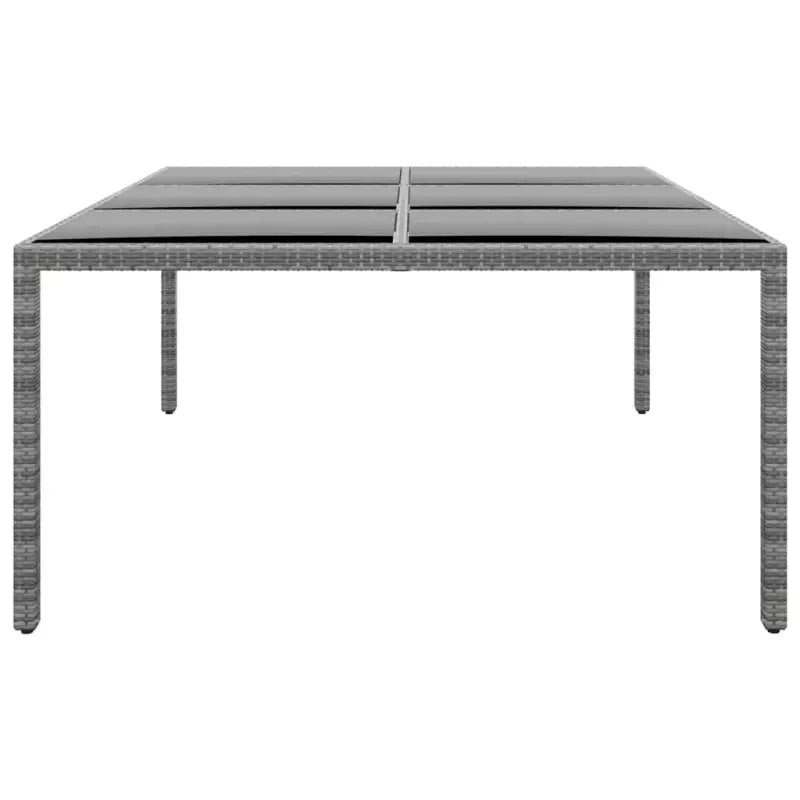 Poly rattan tuintafel met gehard glas voor stijlvolle buitenruimte - Tuintafels