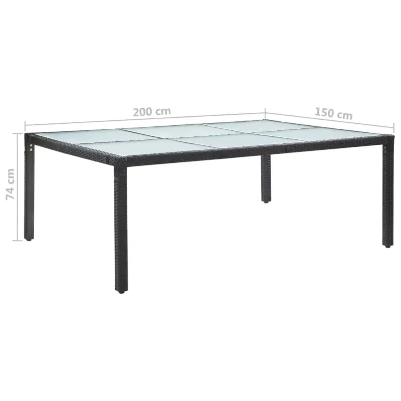 Poly Rattan Tuintafel met Glazen Blad voor Tuin en Terras - Tuintafels