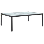 Poly Rattan Tuintafel met Glazen Blad voor Tuin en Terras - Tuintafels