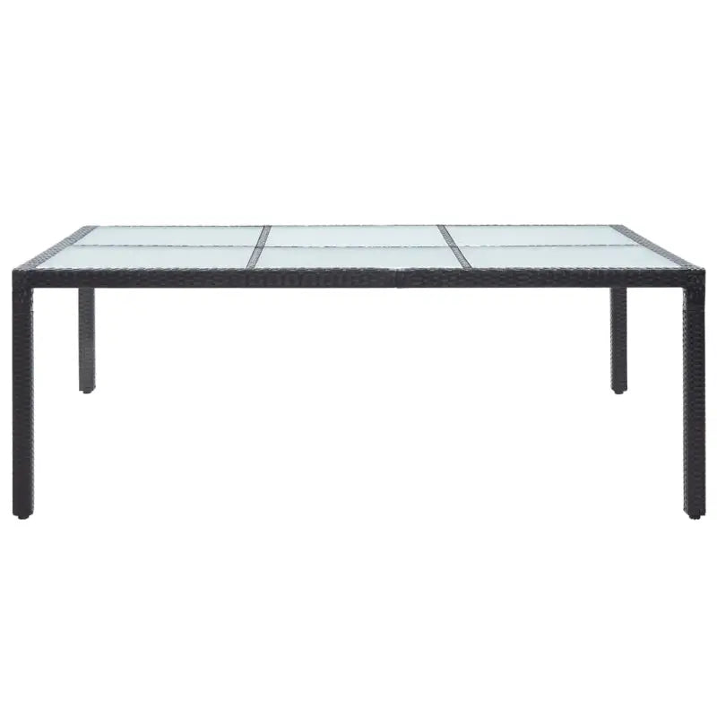 Poly Rattan Tuintafel met Glazen Blad voor Tuin en Terras - Tuintafels