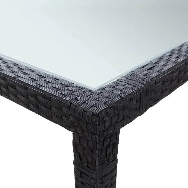 Poly Rattan Tuintafel met Glazen Blad voor Tuin en Terras - Tuintafels