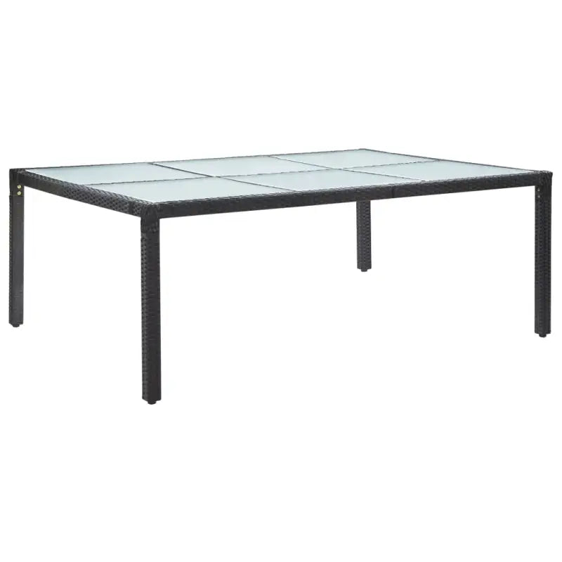 Poly Rattan Tuintafel met Glazen Blad voor Tuin en Terras - Zwart / 1 - Tuintafels