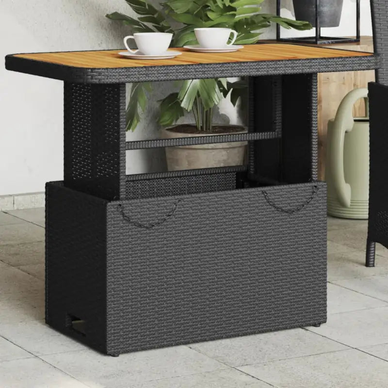 Poly rattan tuintafels eenvoudig schoon voor gezellige tuinmomenten - Zwart / 90 x 55 x 71 cm / 1 - Tuintafels