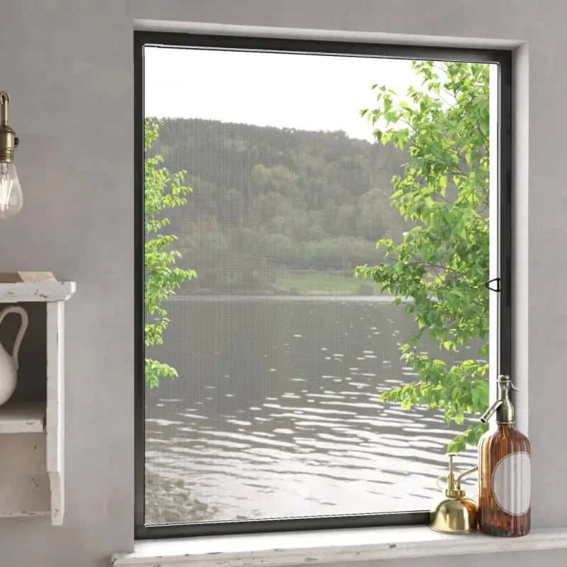 Raamhorren met stevig aluminium frame voor insecten buitenhouden - Antraciet / 100 x 120 cm - Raamhorren