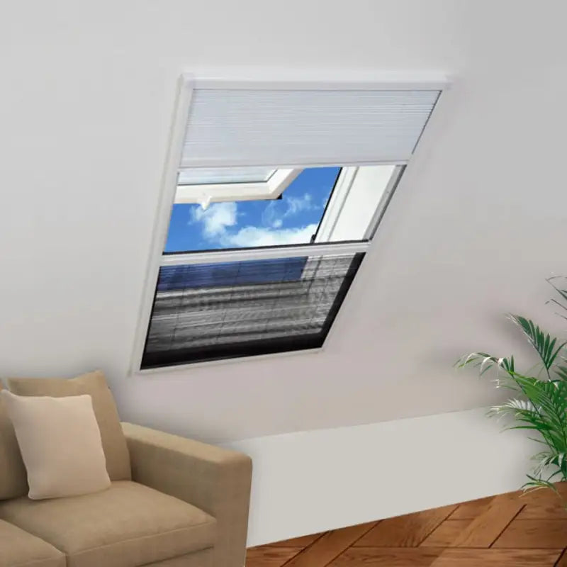 Raamhorren voor dakramen met aluminium frame en insectenbescherming - Wit / 80 x 100 cm - Raamhorren