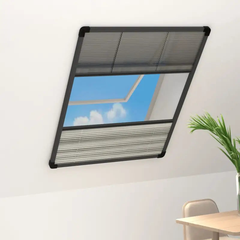Raamhorren voor dakramen met aluminium frame en insectenbescherming - Antraciet / 80 x 120 cm - Raamhorren