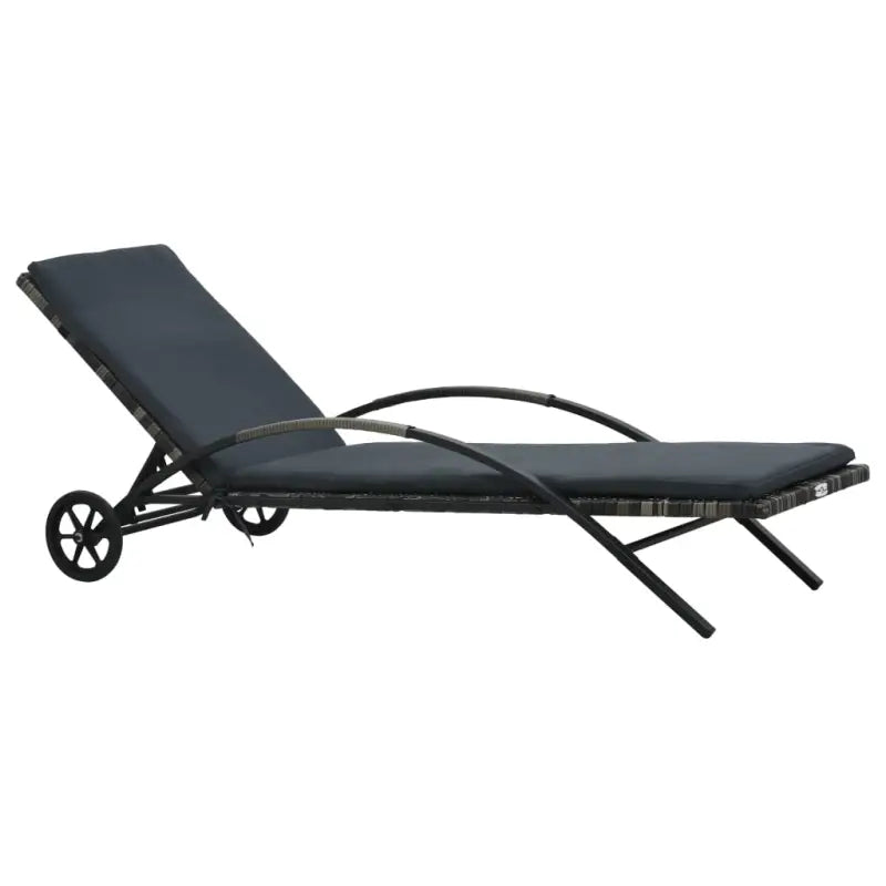 Rattan Ligbed voor Tuin en Terras - Antraciet / 1 - Ligstoelen
