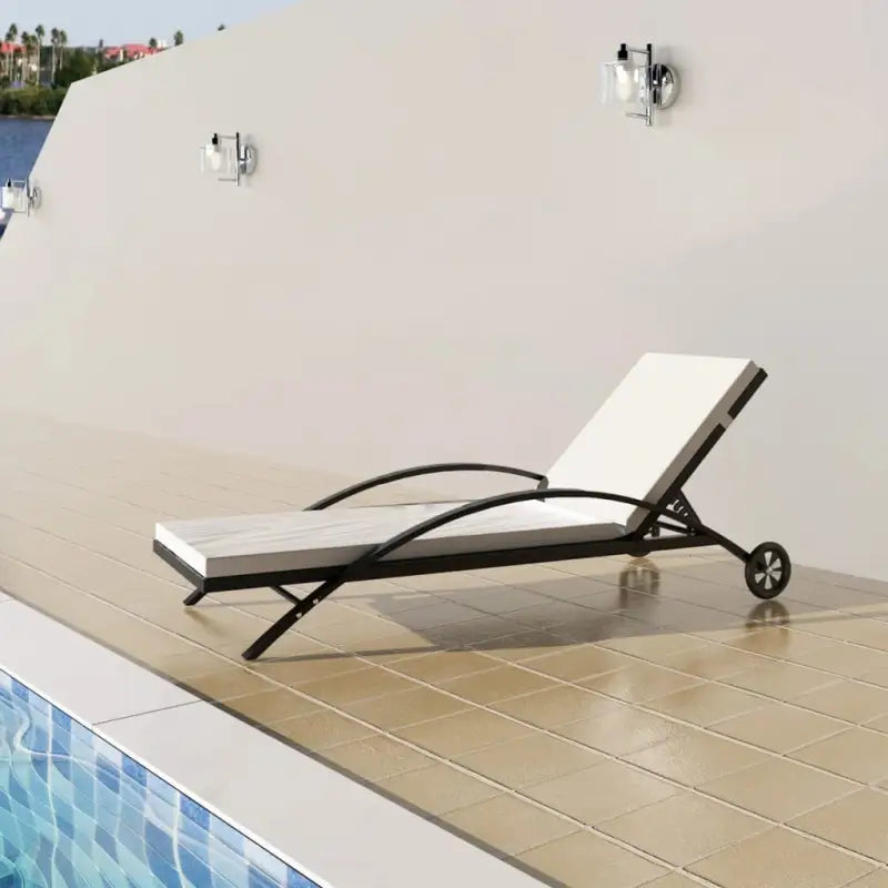 Rattan Ligbed voor Tuin en Terras - Zwart / 1 - Ligstoelen