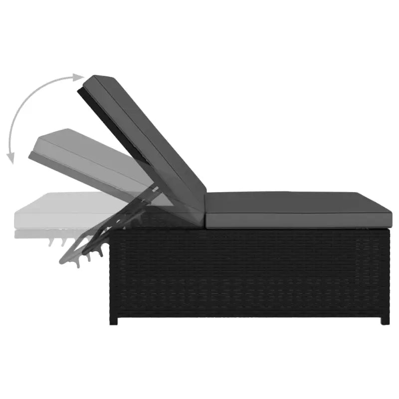 Rattan Loungeset met levering bevat van poly rattan voor tuin of terras - Ligstoelen