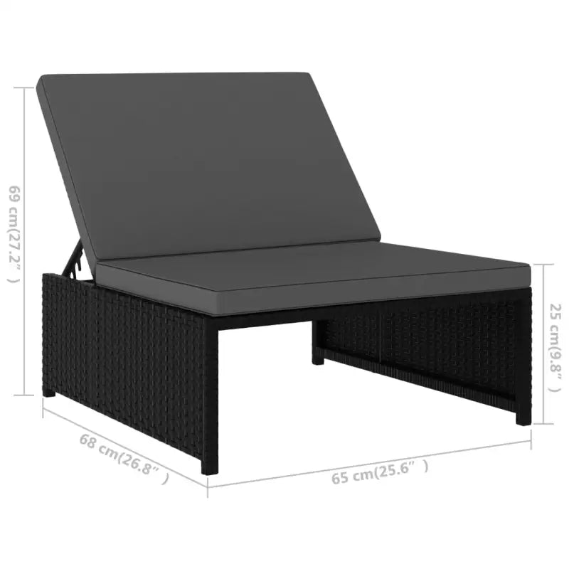 Rattan Loungeset met levering bevat van poly rattan voor tuin of terras - Ligstoelen
