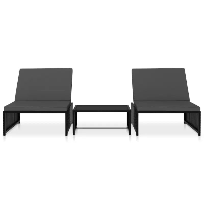 Rattan Loungeset met levering bevat van poly rattan voor tuin of terras - Ligstoelen