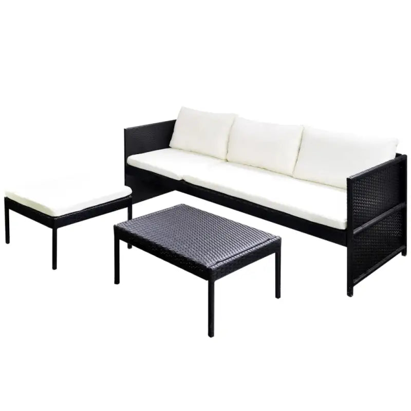 Rattan loungeset met stalen frame en dikte zitkussens voor in de tuin - Tuinsets