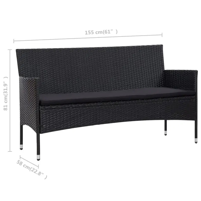Rattan tuinset met elegante ontwerp en comfortabele breedte zitting - Tuinsets