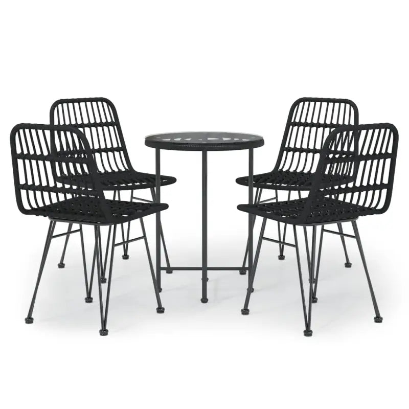 Rattan tuinset met poly rattan voor een weerbestendig en eenvoudig schoon uiterlijk - Zwart - Tuinsets