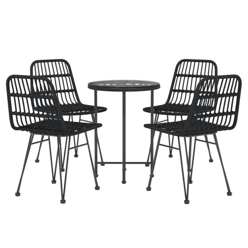 Rattan tuinset met poly rattan voor een weerbestendig en eenvoudig schoon uiterlijk - Zwart - Tuinsets