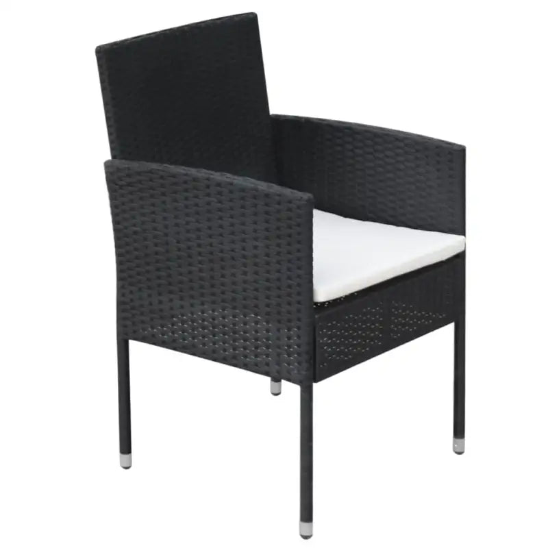 Rattan tuinset met stalen frame en verwijderbare zitkussens - Zwart - Tuinsets