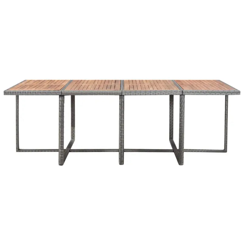 Rattan Tuinset voor Eten En Ontspanning in Moderne Stijl - 8x Fauteuil + 4x voetensteun + Tafel - Tuinsets