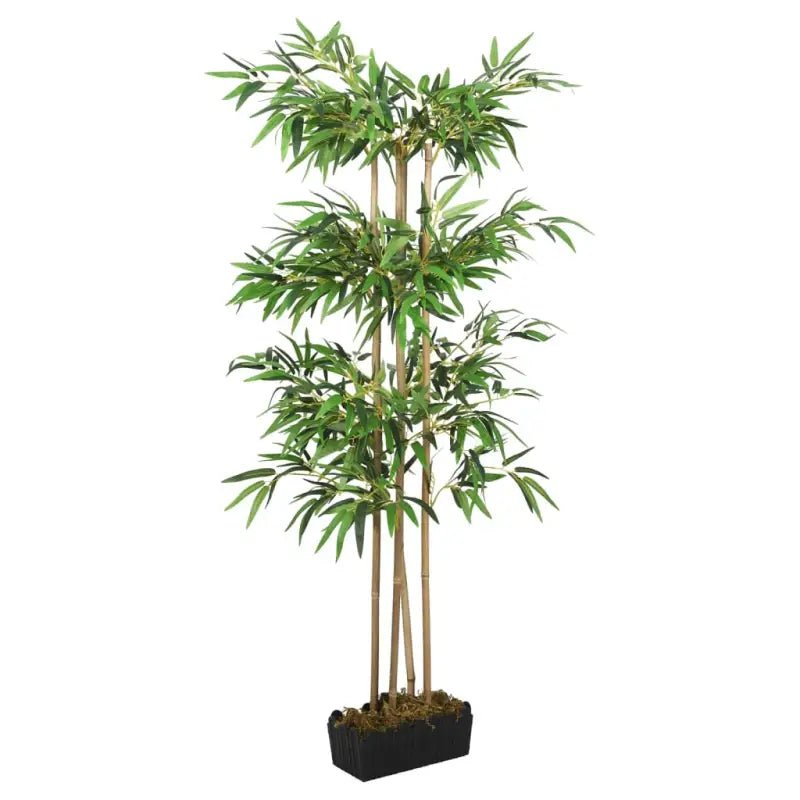 Realistische kunstbamboe met kunststof pot voor woon en kantoor decoratie - 14 x 30 x 80 cm / 1 - Kunstplanten
