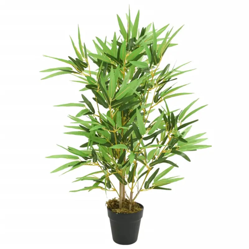 Realistische kunstbamboe plant in kunststof pot voor huis en kantoor - 14 x 80 cm / 1 - Kunstplanten