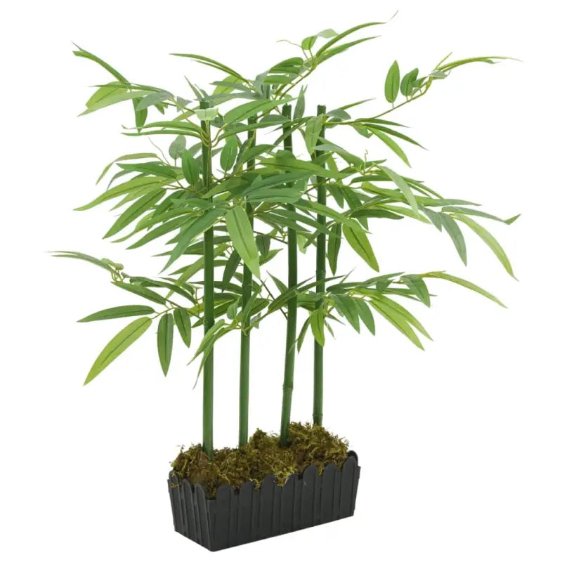 Realistische kunstbamboe plant in kunststof pot voor woonkamer en kantoor - 14 x 30 x 80 cm / 1 - Kunstplanten