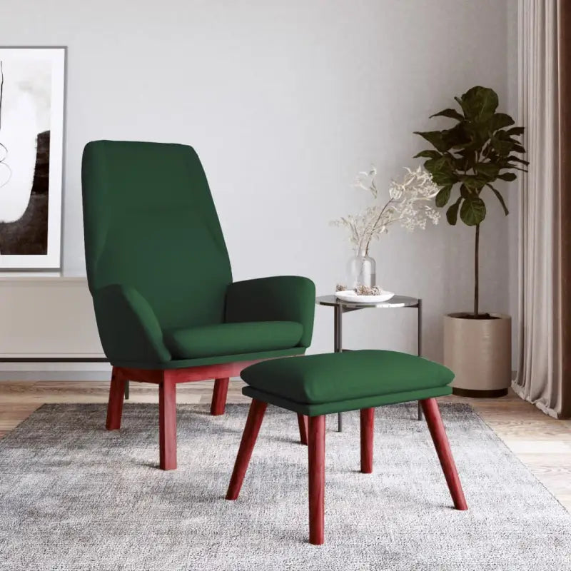 Relaxfauteuil met massief rubberwood voor ultiem comfort - Donkergroen / 1 / Met voetensteun - Fauteuils &