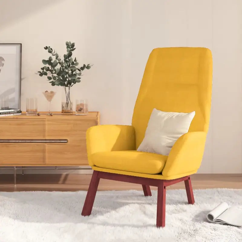 Relaxfauteuil met massief rubberwood voor ultiem comfort - Geel / 1 / Zonder voetensteun - Fauteuils & Relaxfauteuils