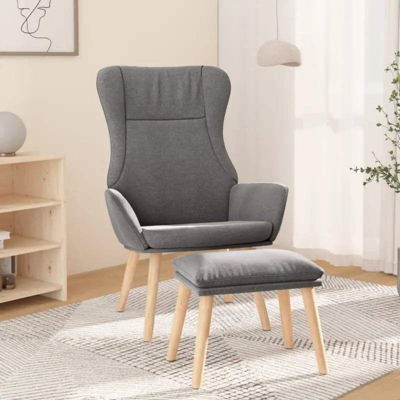 Relaxfauteuil met massief rubberwood voor ultiem comfort - Lichtgrijs / 1 / Met voetensteun - Fauteuils & Relaxfauteuils