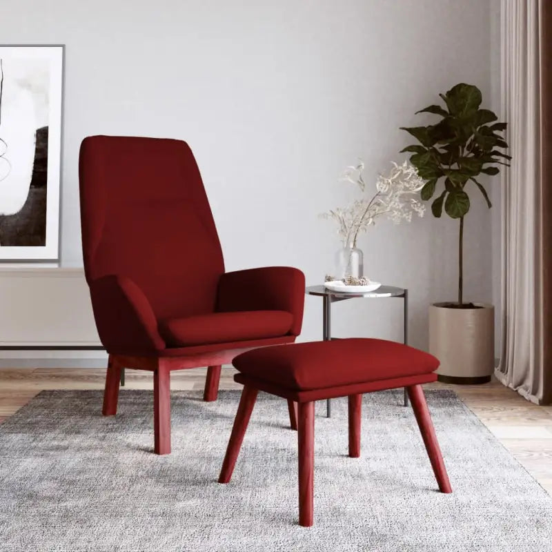 Relaxfauteuil met massief rubberwood voor ultiem comfort - Wijnrood / 1 / Met voetensteun - Fauteuils & Relaxfauteuils