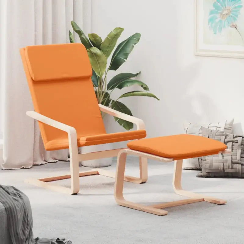 Relaxfauteuil met voetenbank met massief berkenhout en ruime breedte - Geel / 1 - Fauteuils & Relaxfauteuils