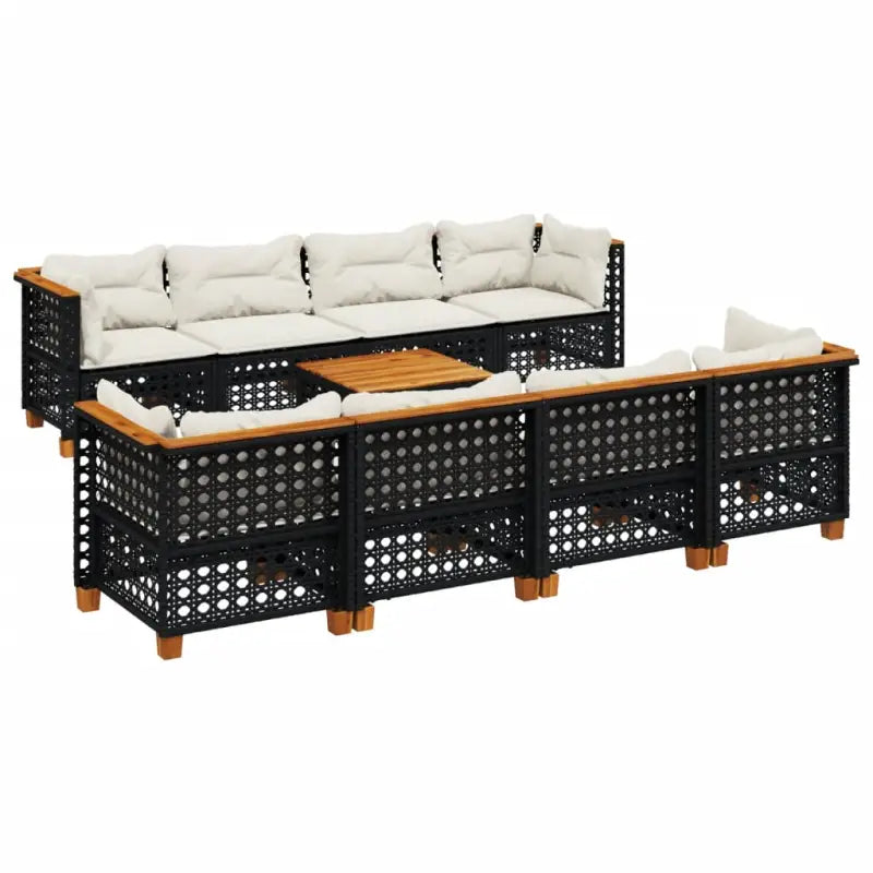 Relaxleuning tuinset met zwarte gepoedercoate staal en natuurlijke olieafwerking - Tuinsets