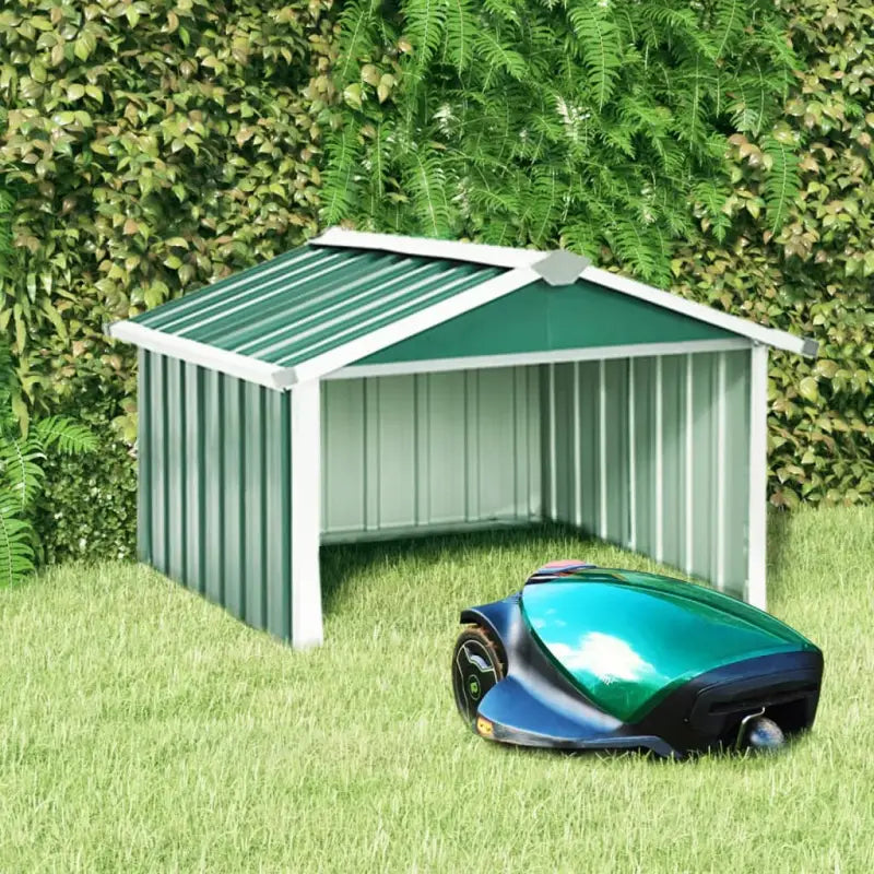 Robotmaaier Overkapping van Verzinkt Staal voor Bescherming en Pauze - Groen / 1 - Tuinhuizen