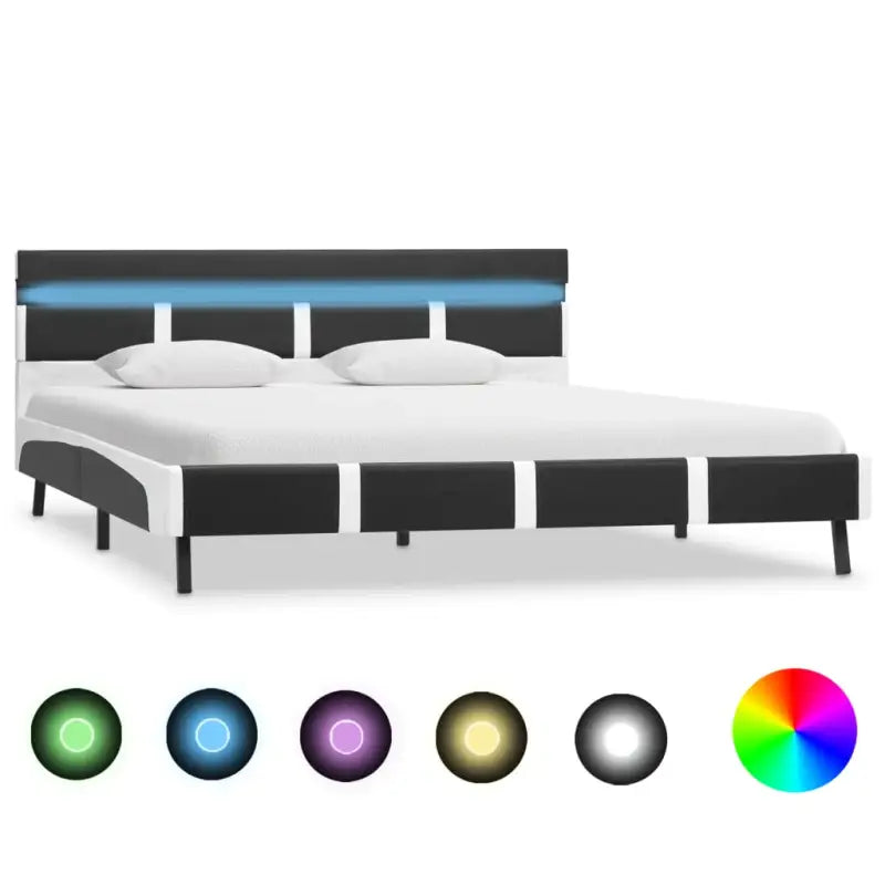 Robuust Bed met multiplex lattenbodem en stalen poten - Grijs en wit / 160 x 200 cm - Bedden & bedframes