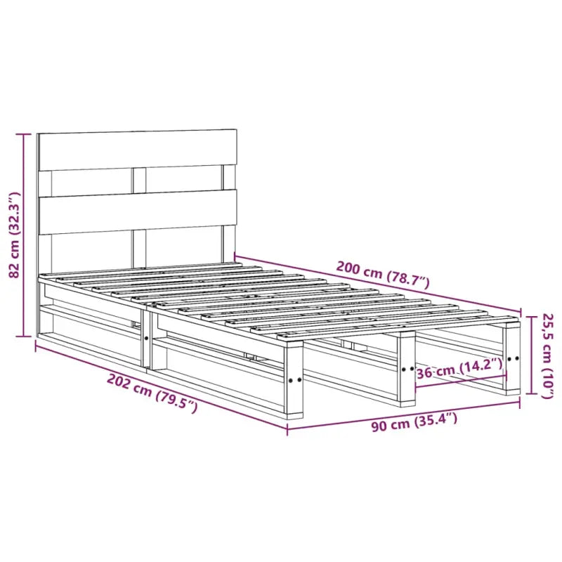 Robuust massief grenenhout bedframe voor een moderne slaapkamer - Bedden & bedframes