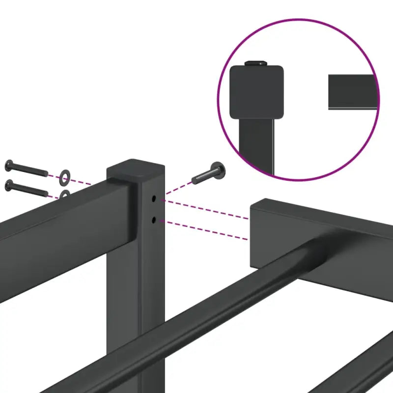 Robuust metalen bedframe met vierkante buizen en extra opbergruimte - Bedden & bedframes