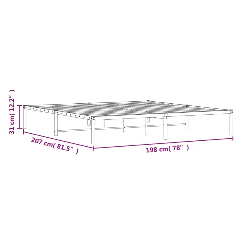 Robuust metalen bedframe met vierkante buizen en extra opbergruimte - Bedden & bedframes