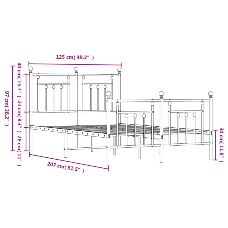 Robuust metalen latten bedframe met extra opbergruimte - Bedden & bedframes