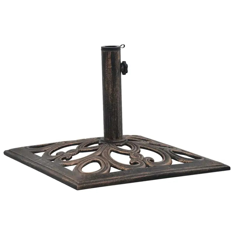 Robuuste gietijzeren parasolvoet voor stabiliteit - Brons / 49 x 49 x 33 cm / 1 - Parasolvoeten