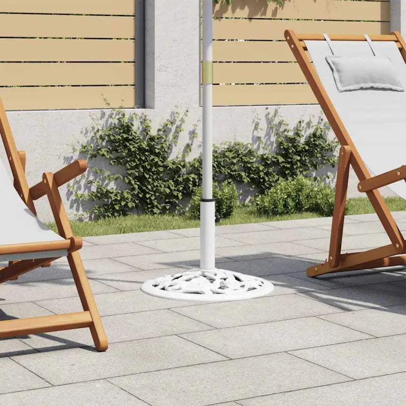 Robuuste gietijzeren parasolvoet voor stabiliteit - Wit / 48 x 48 x 33 cm / 1 - Parasolvoeten