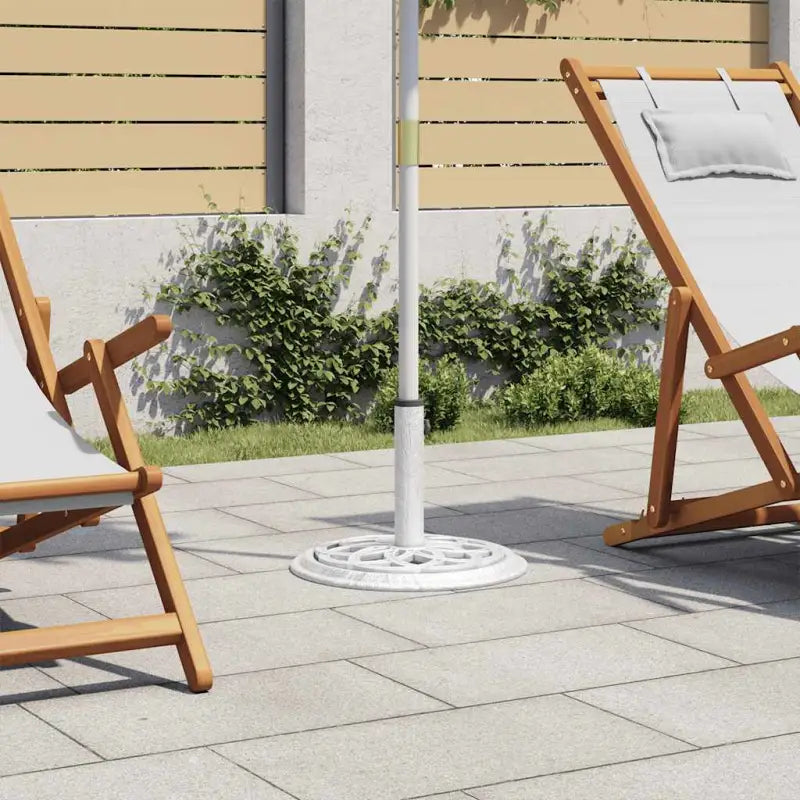 Robuuste gietijzeren parasolvoet voor stabiliteit - Wit / Ø 44 x 31 cm / 1 - Parasolvoeten