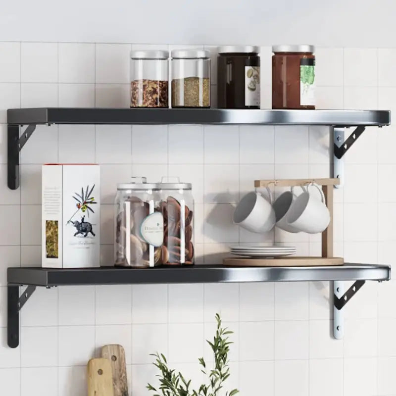Roestvrijstalen Wandplankdrager voor een duurzame en stijlvolle organisatie - Zwart / 20 x 2.5 x 14 cm / 1 - Wandplanken