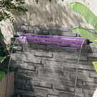 Roestvrijstalen Watervaloverlaat met kleurrijke LED-verlichting voor vijvers - 108 x 21 x 8 cm - Fonteinen