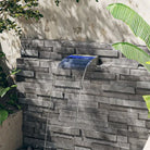 Roestvrijstalen Watervaloverlaat met kleurrijke LED-verlichting voor vijvers - Fonteinen