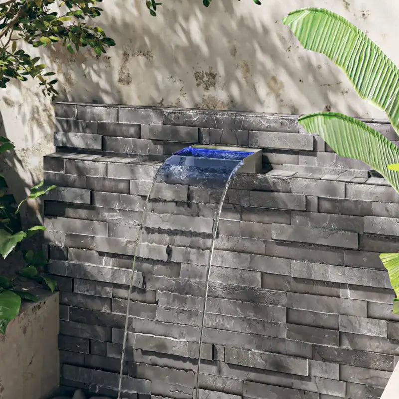 Roestvrijstalen Watervaloverlaat met kleurrijke LED-verlichting voor vijvers - Fonteinen