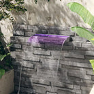 Roestvrijstalen Watervaloverlaat met kleurrijke LED-verlichting voor vijvers - 60 x 21 x 8 cm - Fonteinen