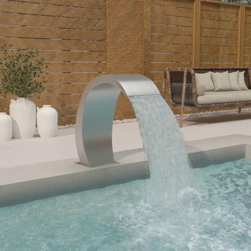 Roestvrijstalen zwembadfontein voor een ontspannen waterdecoratie - 22 x 60 x 70 cm / Met LED’s - Fonteinen