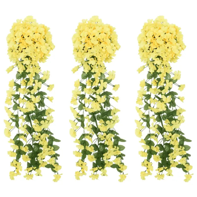 Romantische Kerstslingers met Kunstbloemen voor een Sprookjessfeer - Geel - Kransen en slingers