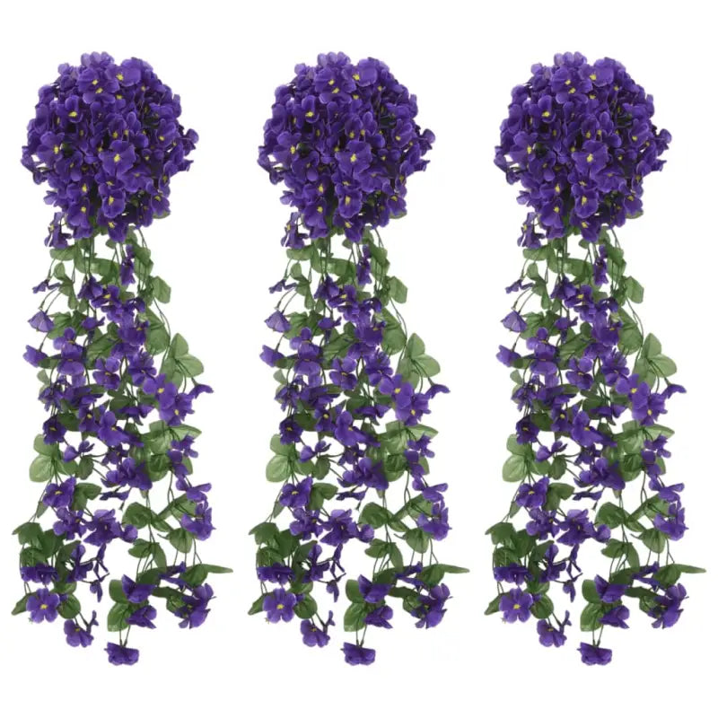 Romantische Kerstslingers met Kunstbloemen voor een Sprookjessfeer - Paars - Kransen en slingers